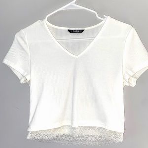 WHITE LINEN T - SHIRT
